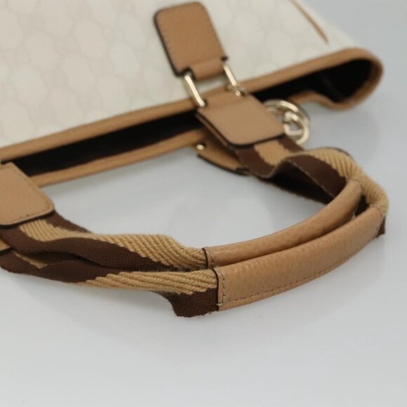 GUCCI GG Supreme Tote Bag PVC Outlet White Gold - Picture 7 of 15